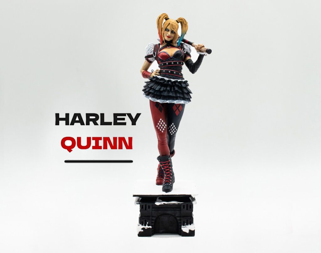 Portada de presentación para Figura 3D de Harley Quinn