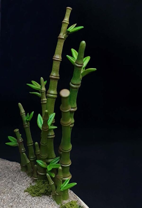 Detalle de bambú en figura de Stitch