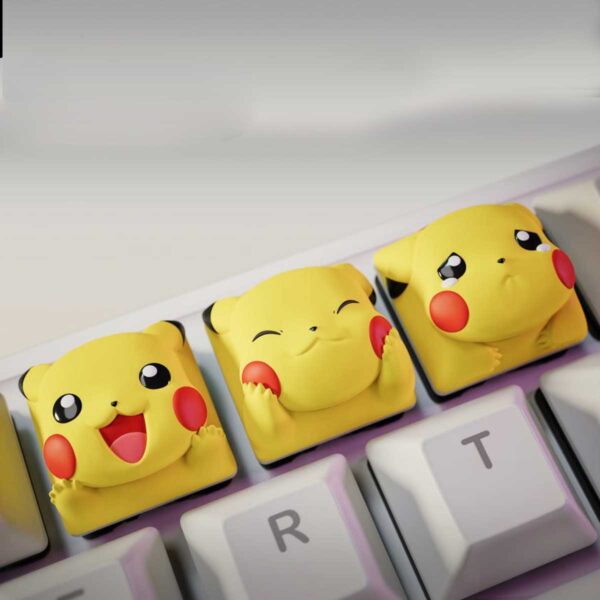 3x Keycaps para teclado mecánico de Pikachu