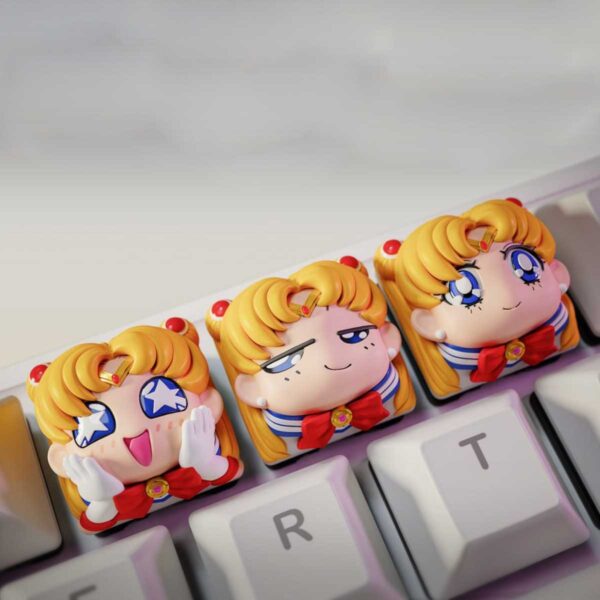 3x Keycaps para teclado mecánico de Sailor Moon
